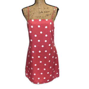 NWT Francesca's Miami Mini Cami Dress Pink Polkadot Barbie Size Medium